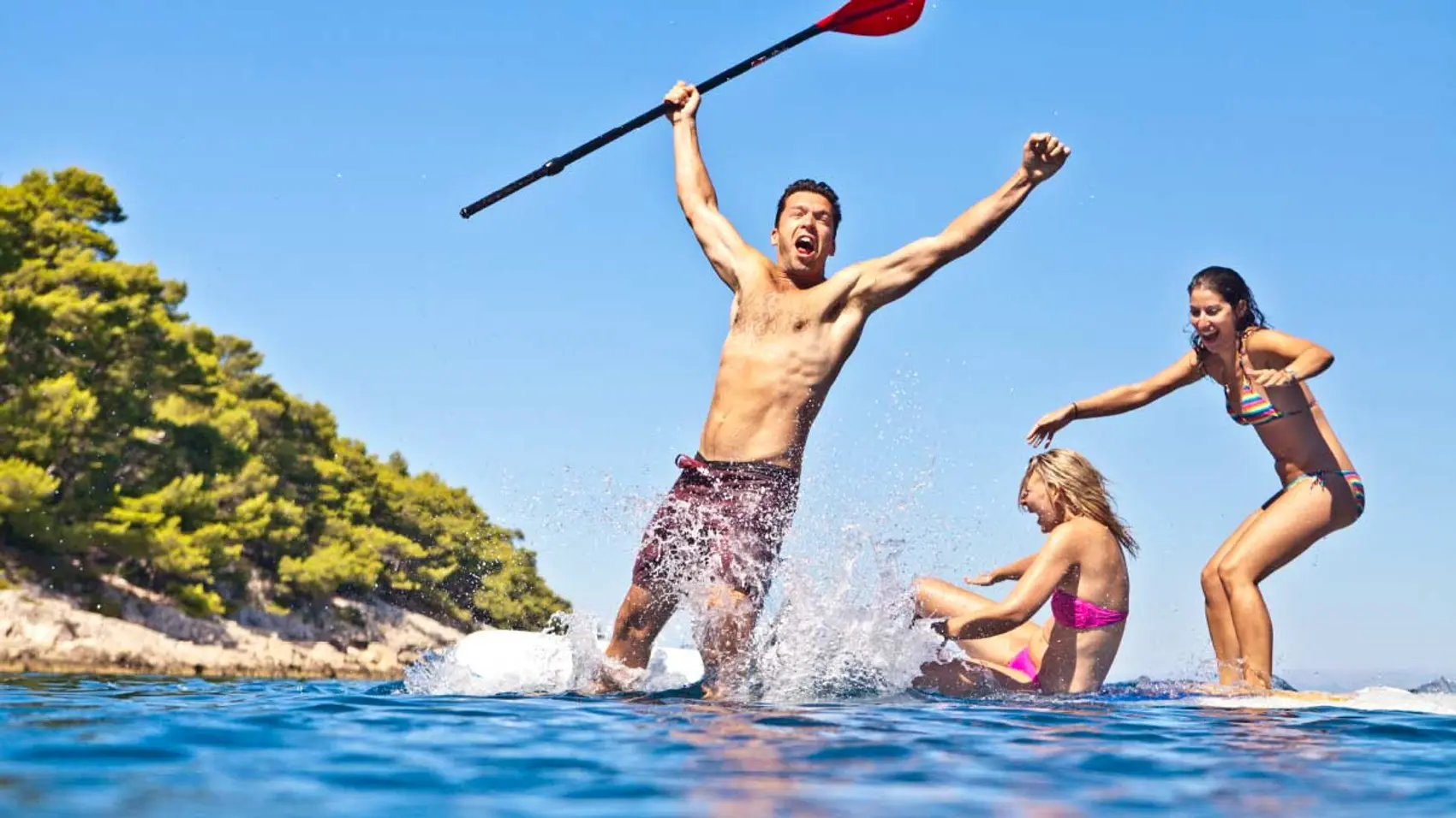 MedSailors guests having fun on some paddle boards