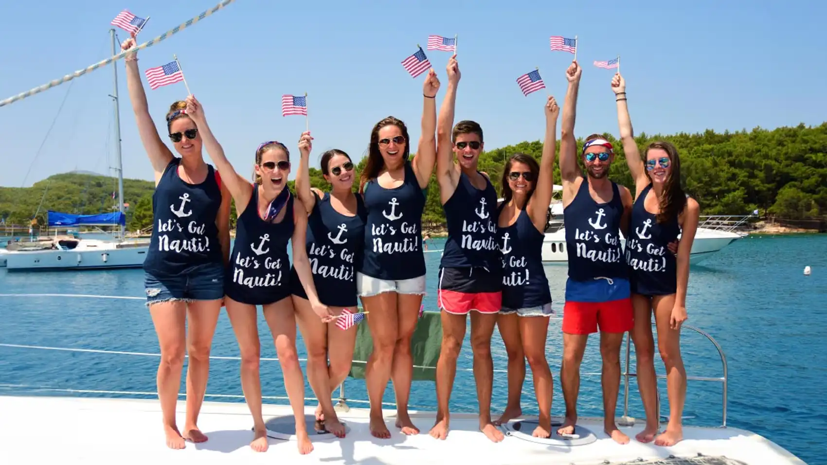 Group of American MedSailors guests celebrate Independence Day