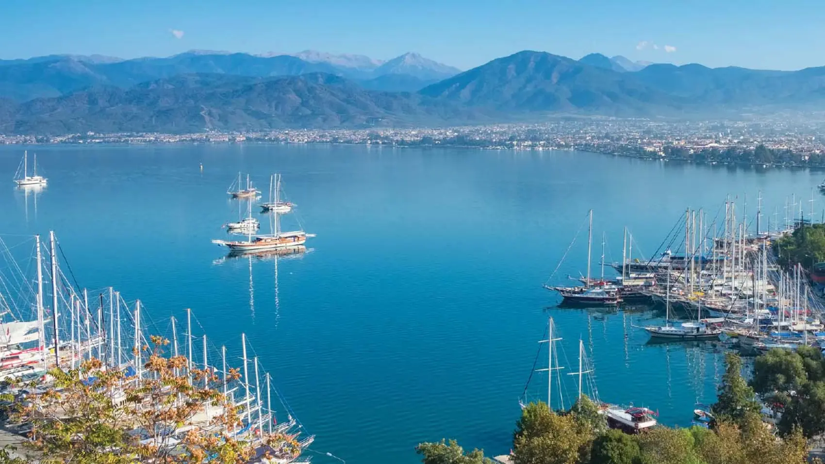 Fethiye harbour in Turkey