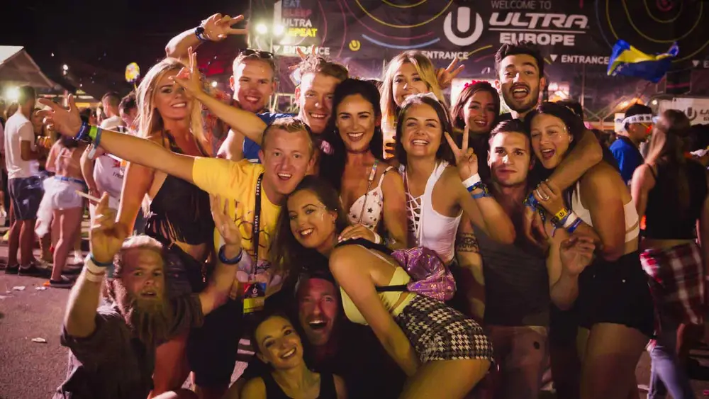 Group of friends at Ultra Festival