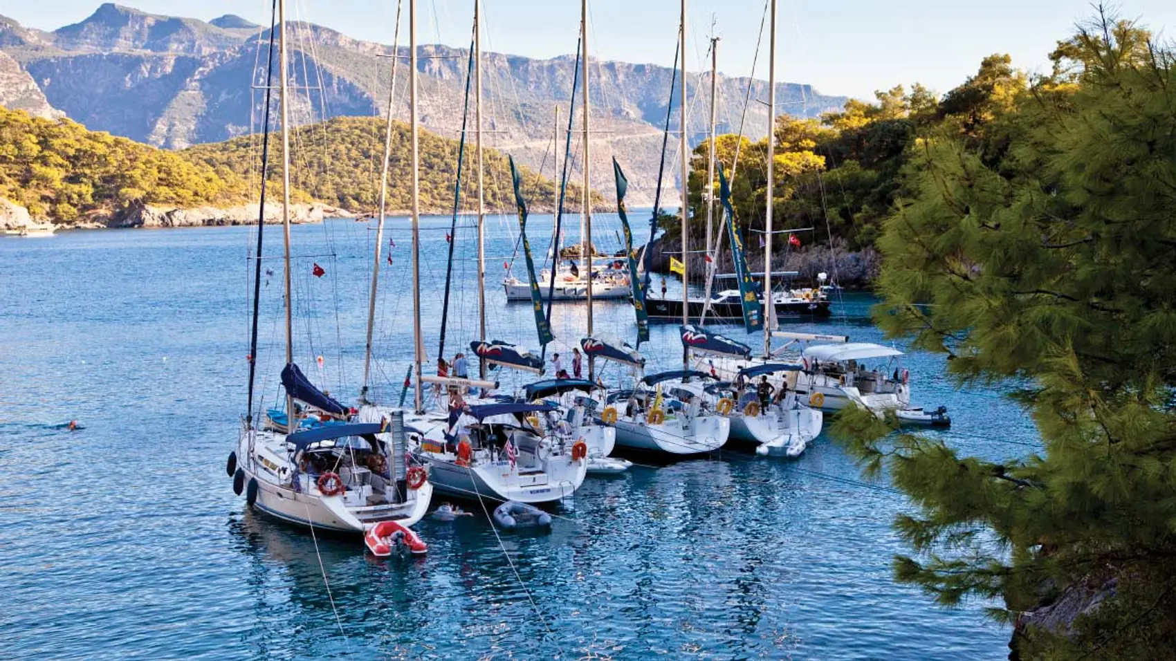 Yachts anchored in Karacaoren