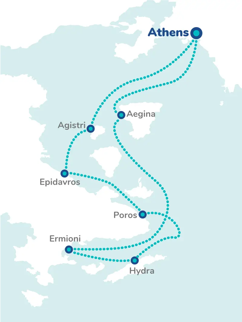 Greece Athens Voyager Route Map