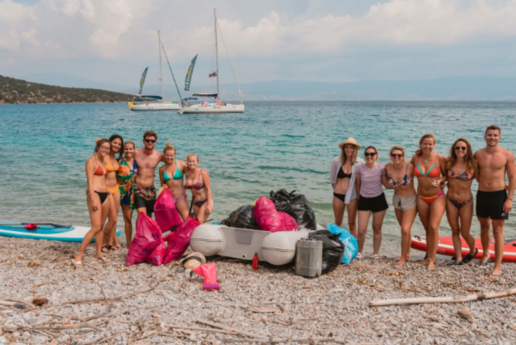 MedSailors Beach Clean in a bay in Croatia