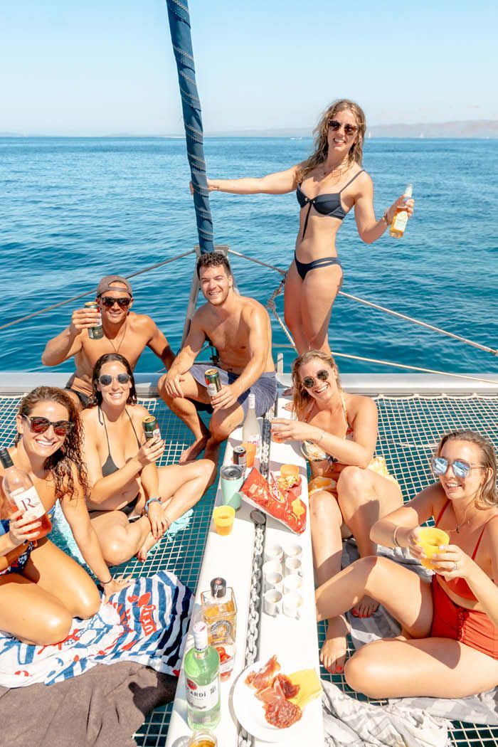 Friends on a yacht