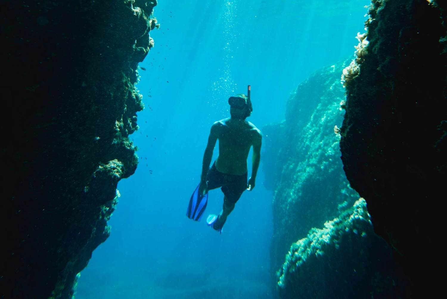 Man snorkelling in Croatia