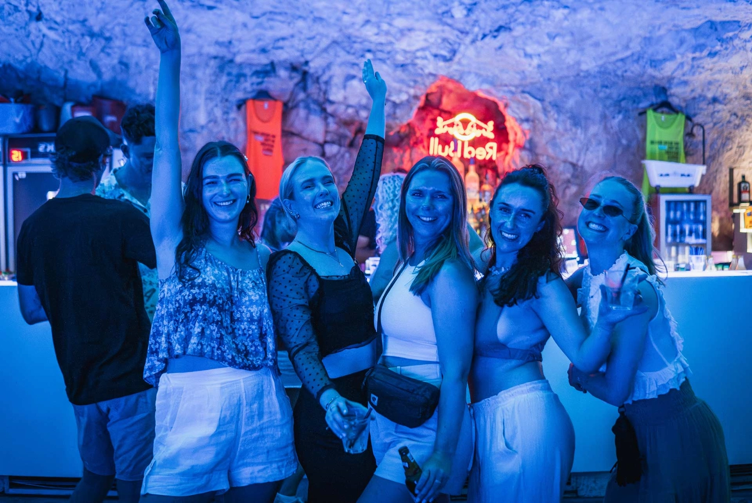 Group of women in Cave Bar