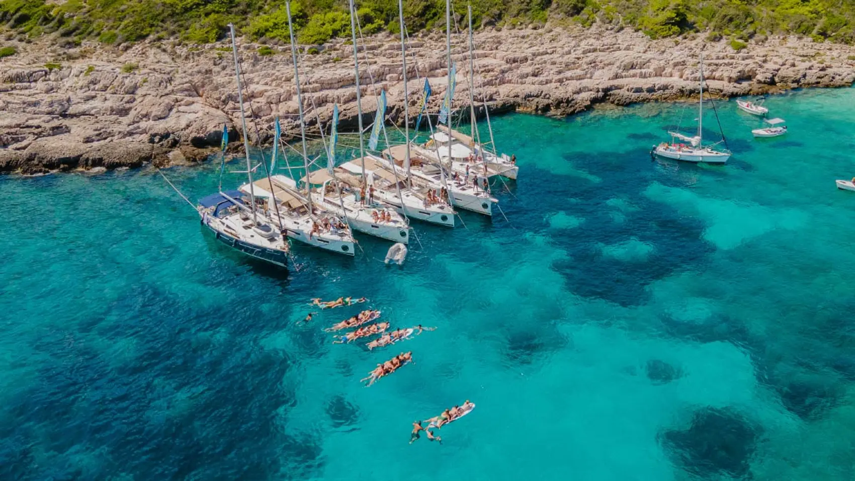 MedSailors yachts rafted together in Greece