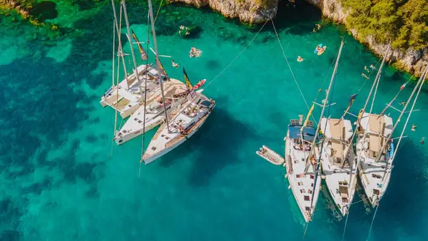 MedSailors yachts rafted together in Greece