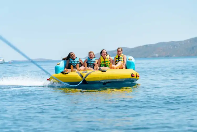 Group of people doing watersports