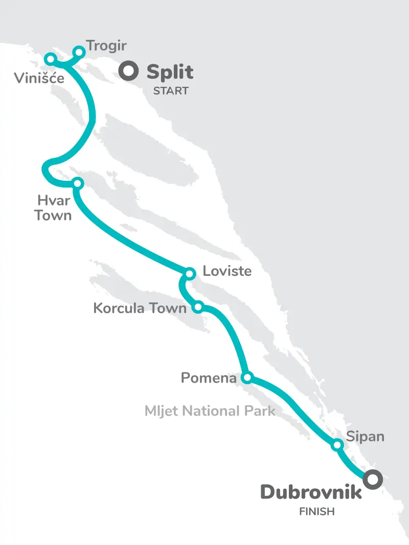 Croatia Split Voyager Route Map