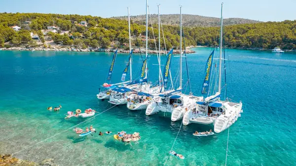 MedSailors yachts rafted together in Korcula