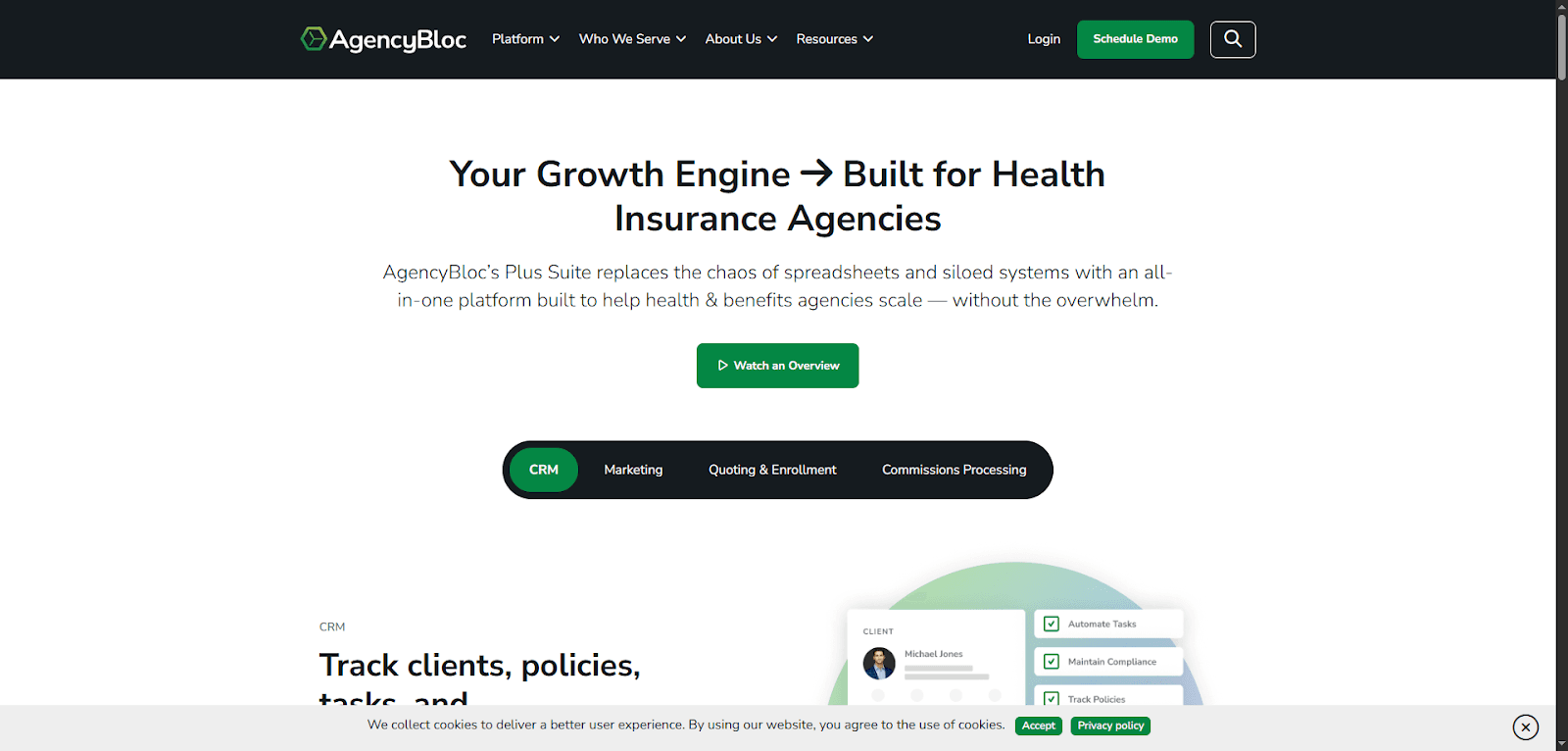 AgencyBloc offers insurance distribution software for health and benefits agencies.