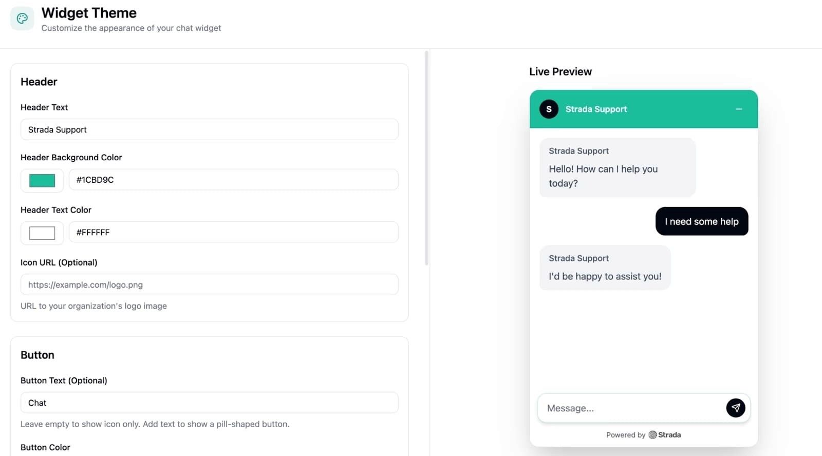 Chat widget design showcasing legacy system integration for user support.