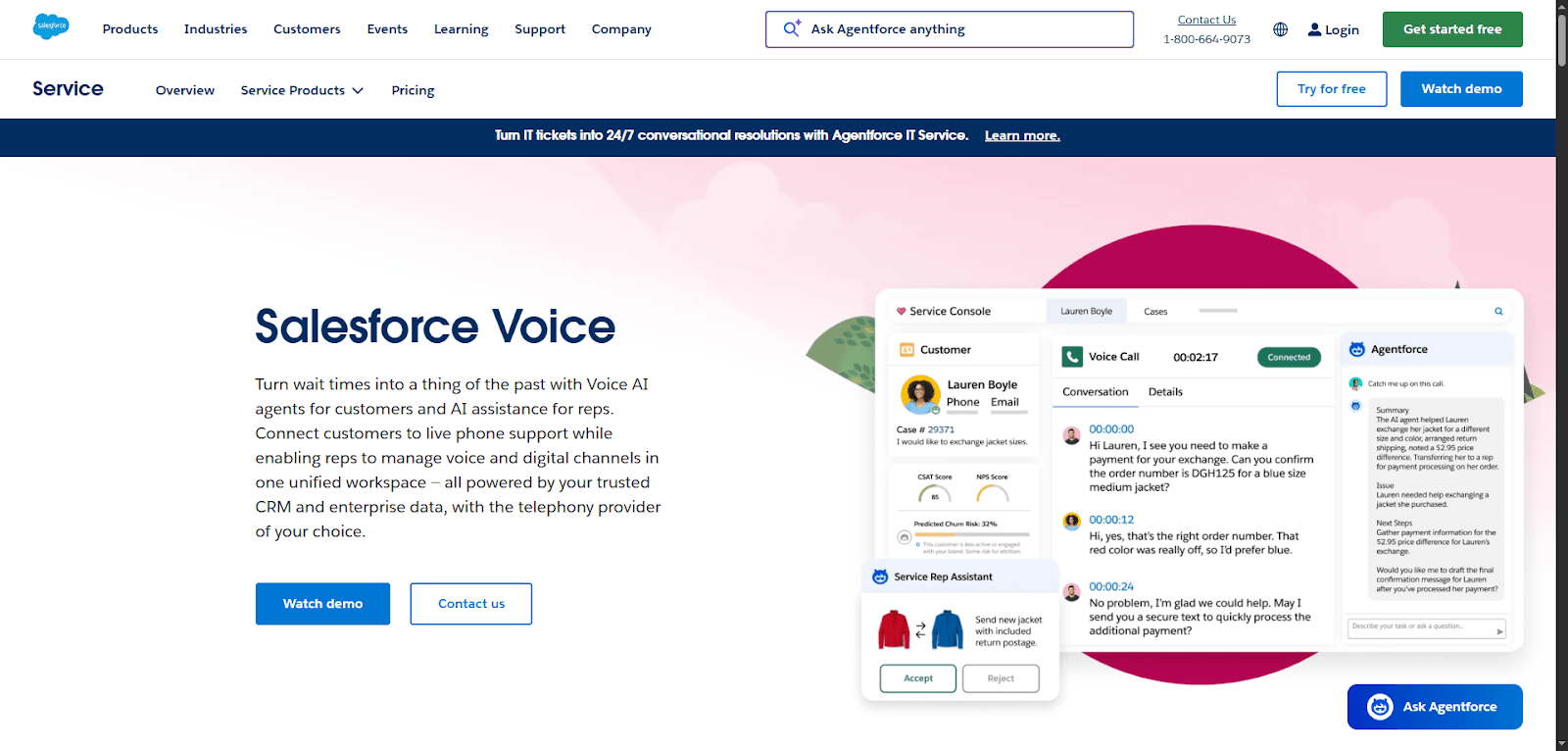 Salesforce Insurance Solutions helps manage customer support with AI technology.