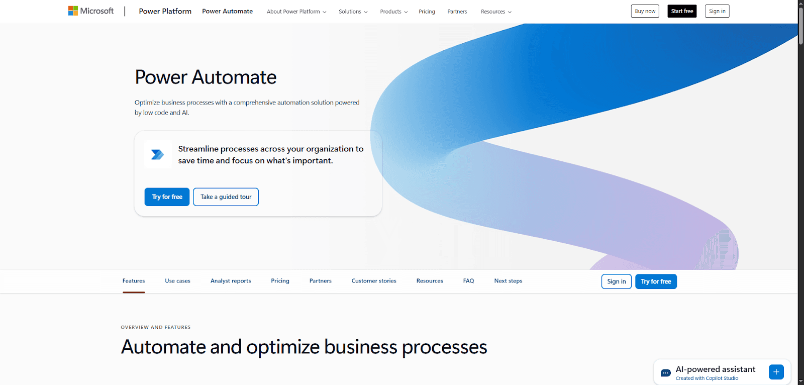 Power Automate helps improve RPA in insurance by automating processes.