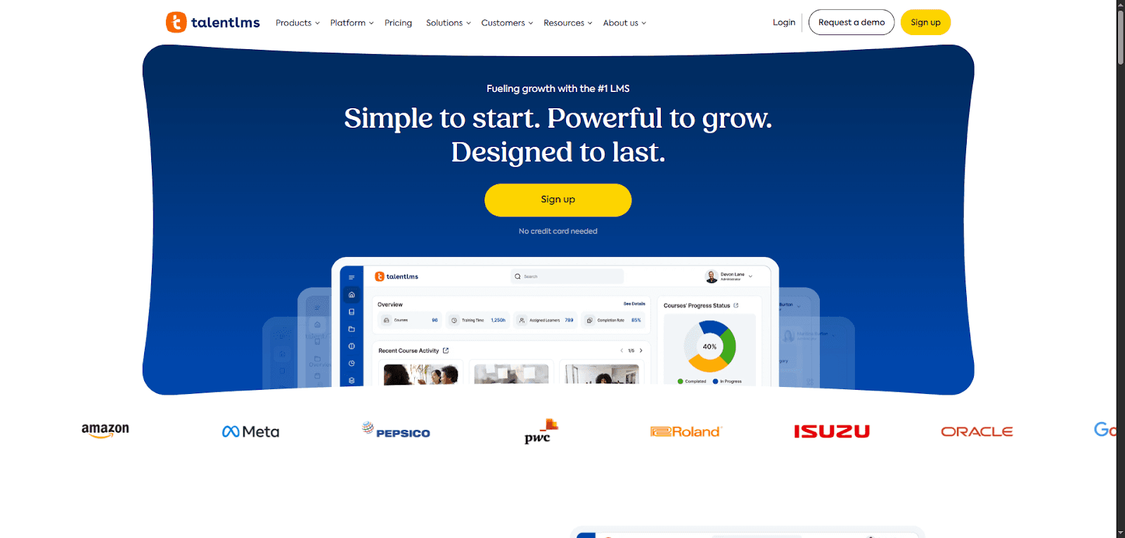 Screenshot of a software platform for insurance distribution software and learning.