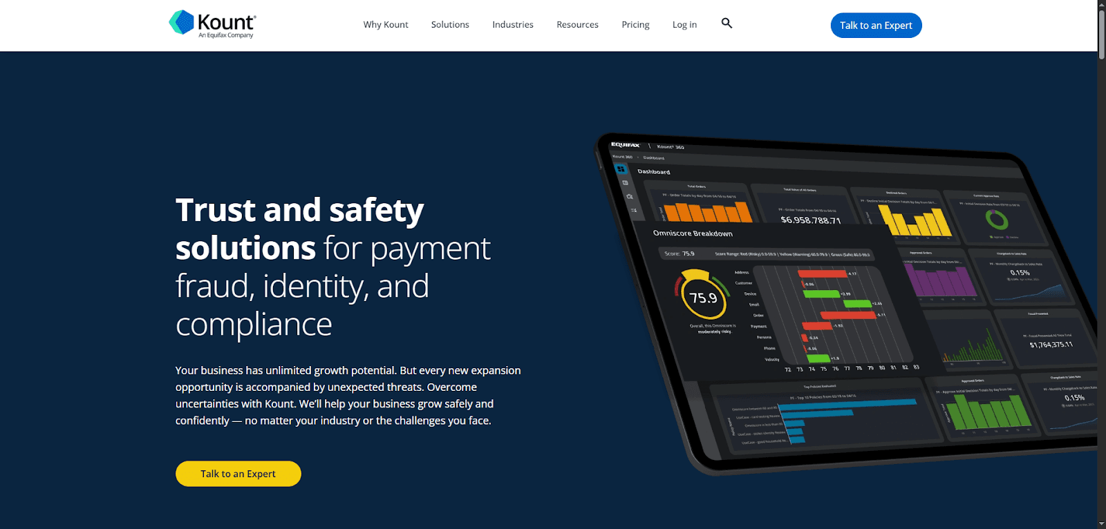 Dashboard displaying digital insurance solutions for payment security and compliance.