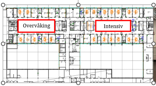 Plantegning Overvåking og Intensivenheten, UNN A fløya