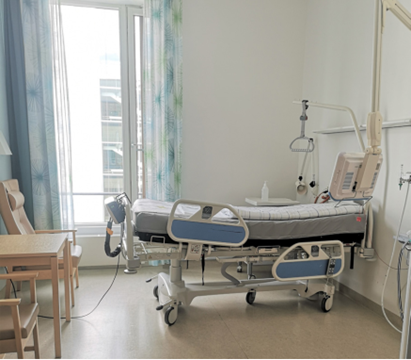 Eksempel på sengerom Akutten og Hjerte-lunge-senteret,