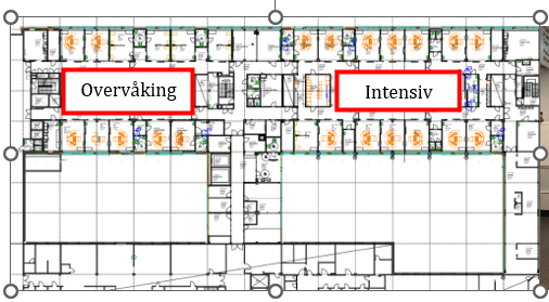 plantegning Overvåking og Intensivenheten, UNN A fløya