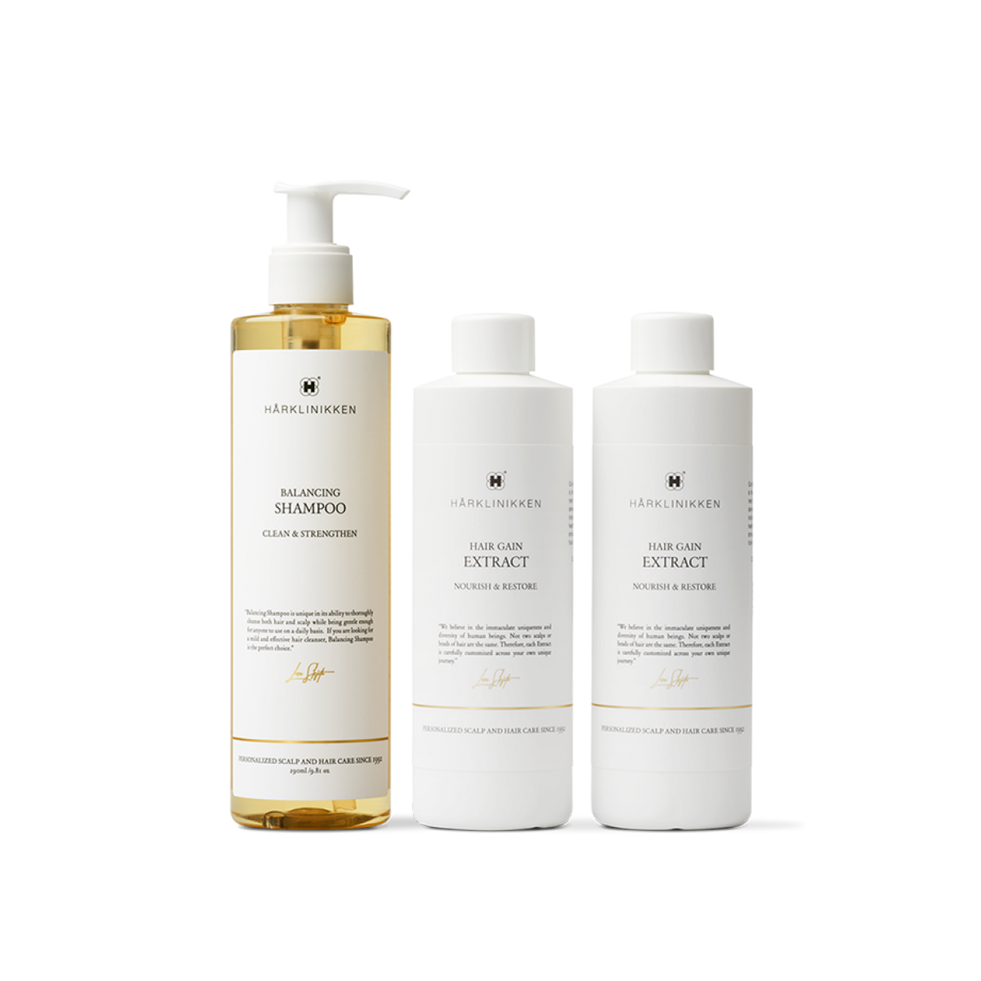 Harklinikken Membership Set 2 with two Hair Gain Extracts and Balancing Shampoo