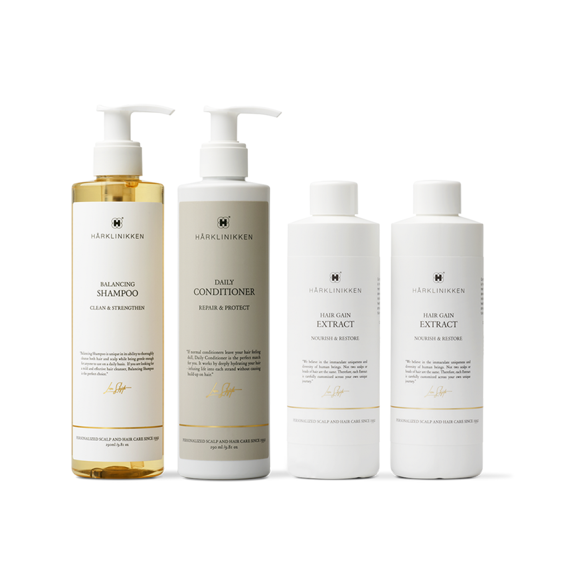 Harklinikken Membership Set 1 with two Hair Gain Extracts, Balancing Shampoo and Daily Conditioner