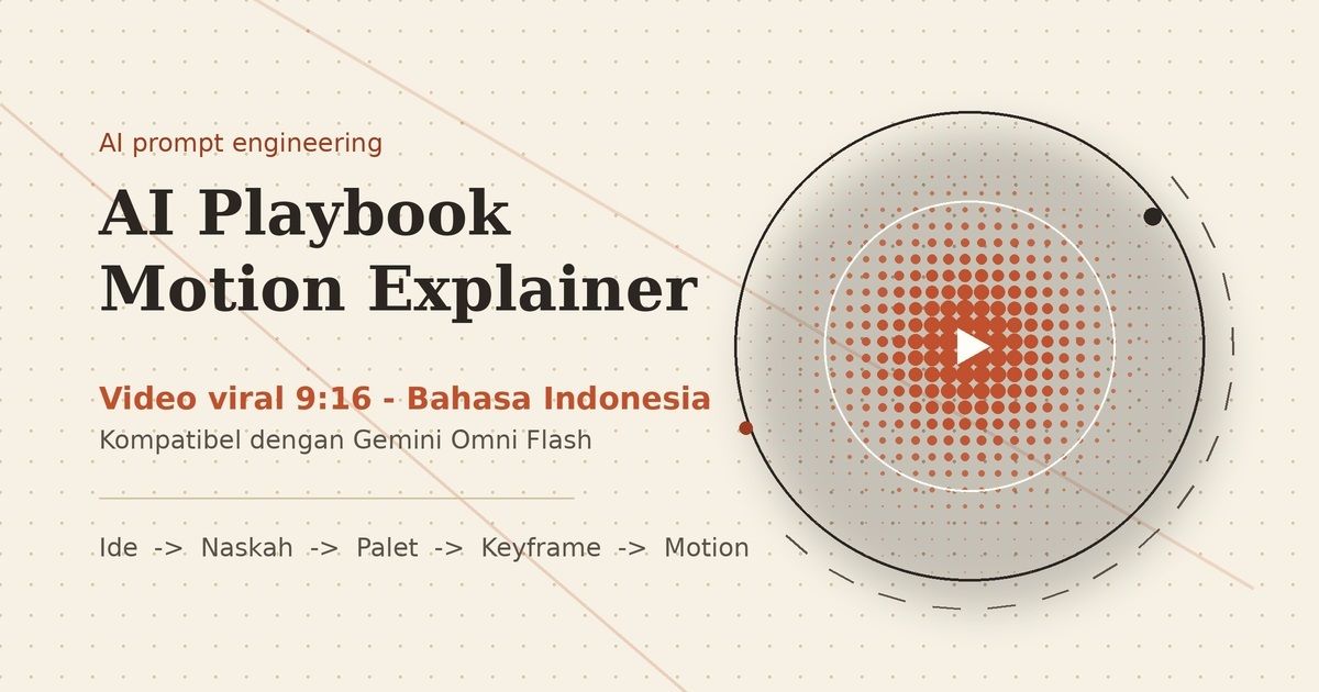 Master prompt AI siap pakai untuk bikin video motion explainer viral 9:16 — ide, naskah, keyframe, sampai motion graphic — kompatibel Gemini Omni Flash.