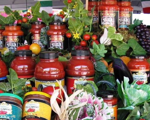 Large Baskets filled with DelGrosso brand sauces