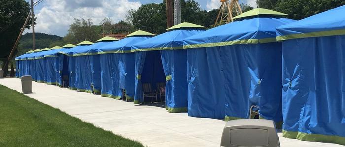 Cabanas for rent at the Laguna Splash Water Park