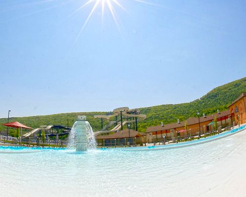 Bambini Cove with the Leaning Tower of Pizza at the Laguna Splash Water Park