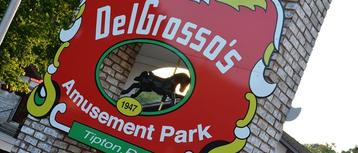 DelGrosso's Park Sign in the midway of the Park.