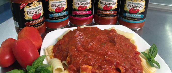 Plate of pasta and DelGrosso Pasta Sauce