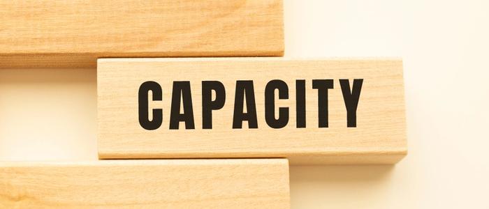 Blocks that spell out the word capacity