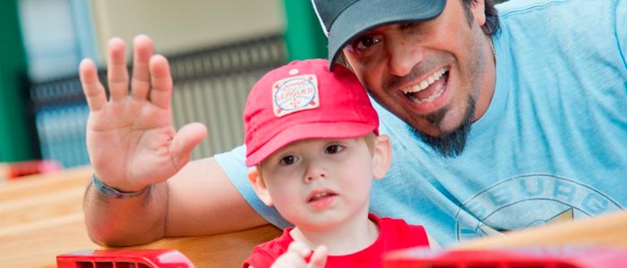 A Father and son on the Train at DelGrosso's Amusement Park