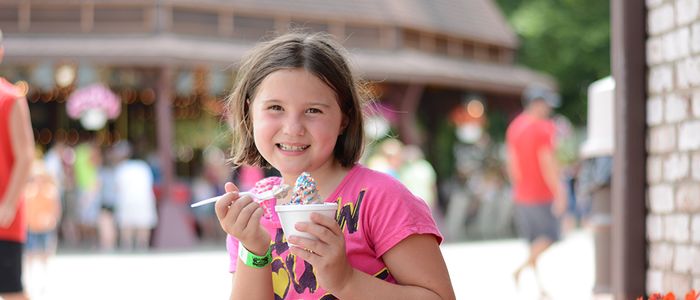 Girl eating Ice Cream at DelGrosso's Park