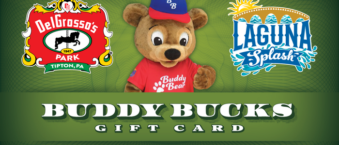 image of the Buddy Bucks Gift Card from DelGrosso's Amusement Park