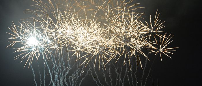 Fireworks in the night sky at DelGrosso's Park