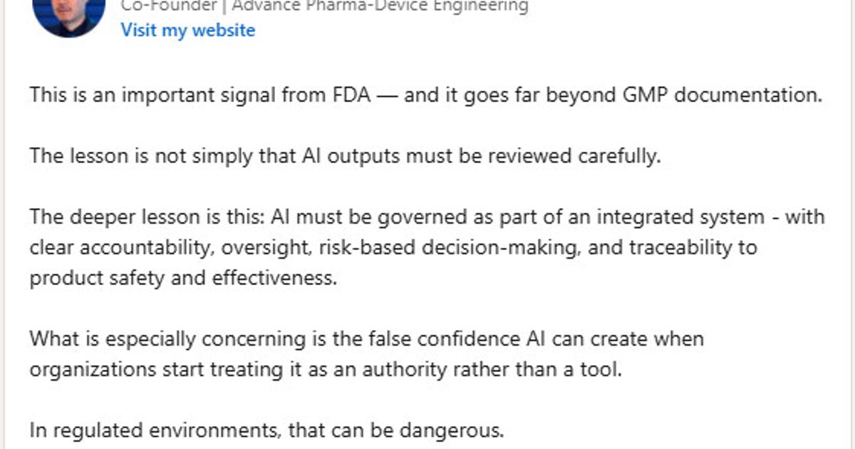 AI in Regulated Environments: A Question of Governance, Not Just Accuracy