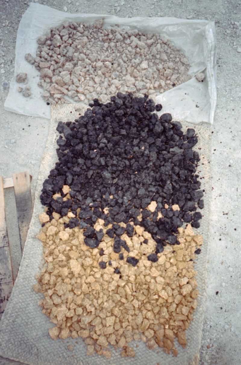 Raw clay drying in three tones