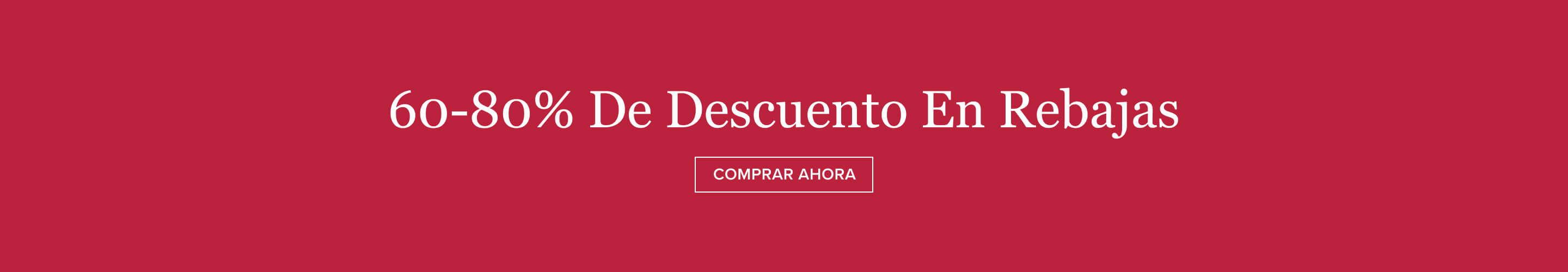 Banner rojo con texto blanco: '60-80% Off Sale'. Un botón 'Shop Now' invita a comprar y aprovechar grandes descuentos.