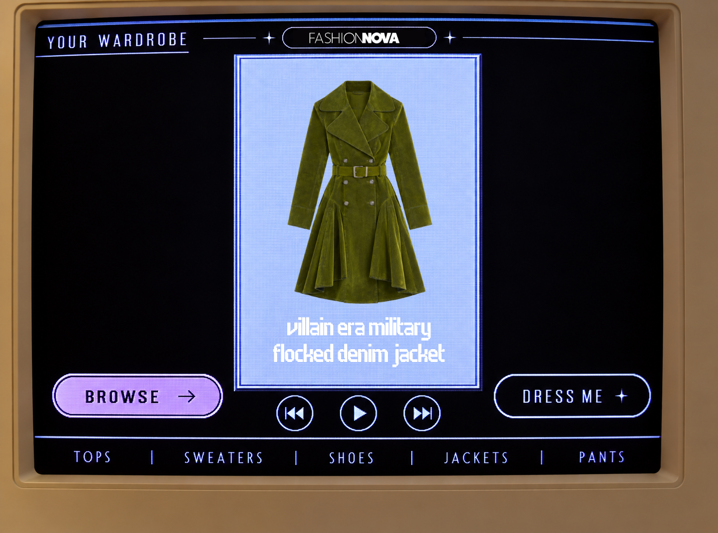 Villain Era Military Flocked Denim Jacket