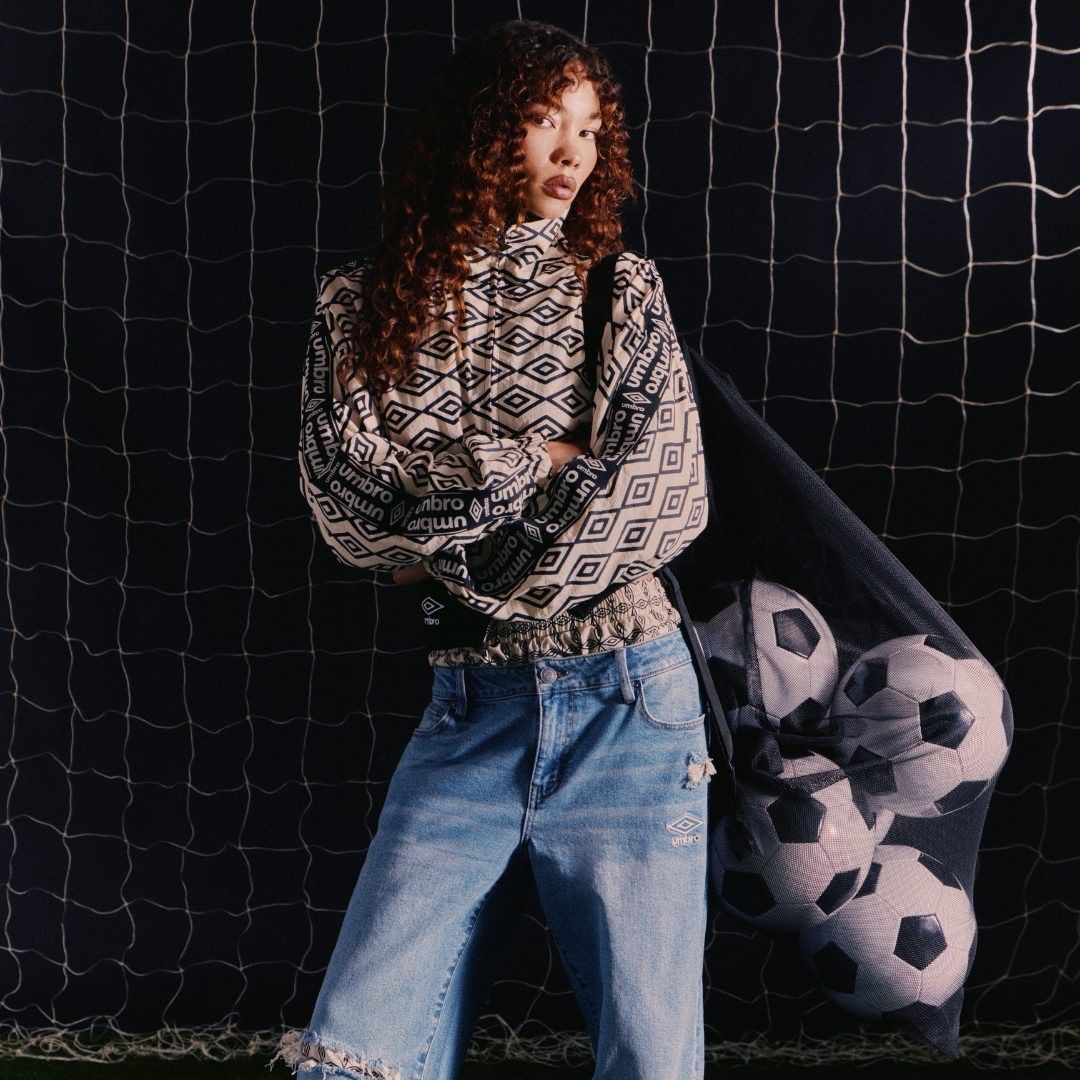 Chic athletic streetwear design by Fashion Nova x Umbro