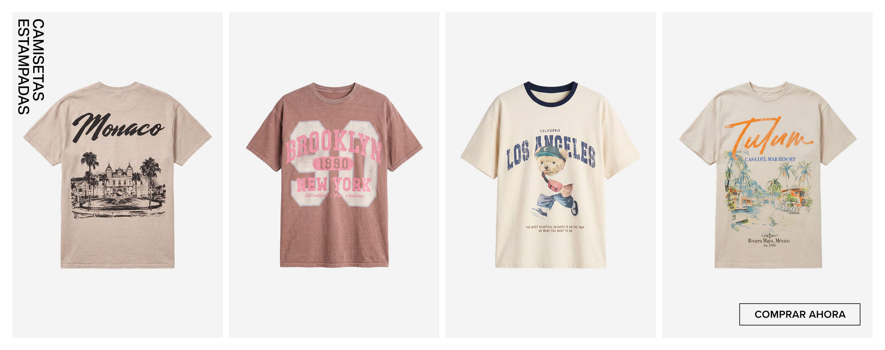 Monaco, Brooklyn, LA bear, and a colorful Tulum beach resort. Shop destination travel shirts.