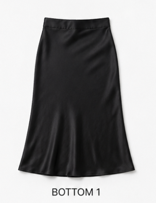 Finer Things Satin Midi Skirt - Black