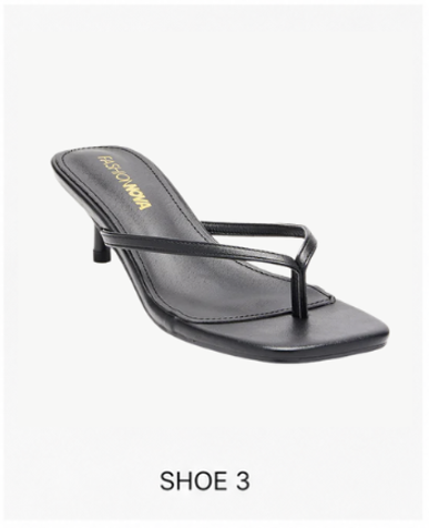 Truce Faux Leather Thong Mules - Black