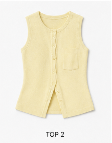 Leona Button Up Sweater Top - Butter Yellow