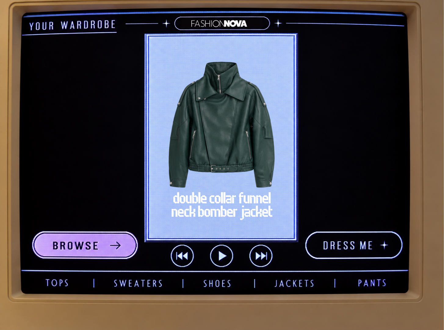 Double Collar Funnel Neck Bomber Jacket