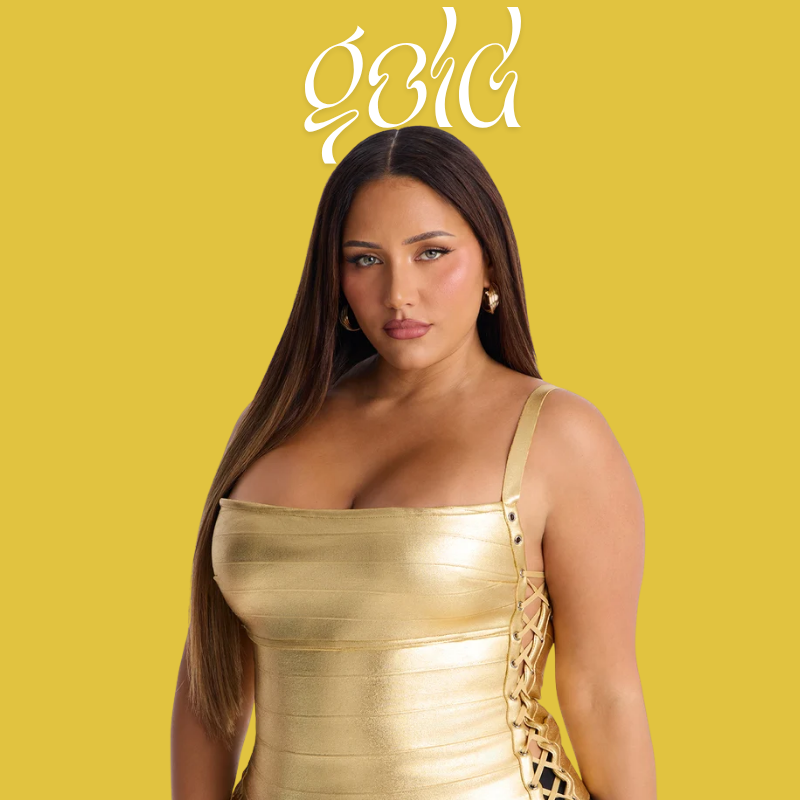 Fashion Nova Gold Dresses Collection