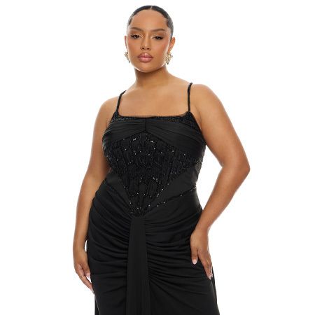 slim fit dress slacks V-Neck Plus-Size Long Sequin Prom Dress CD840C Emerald / 16 main image 0