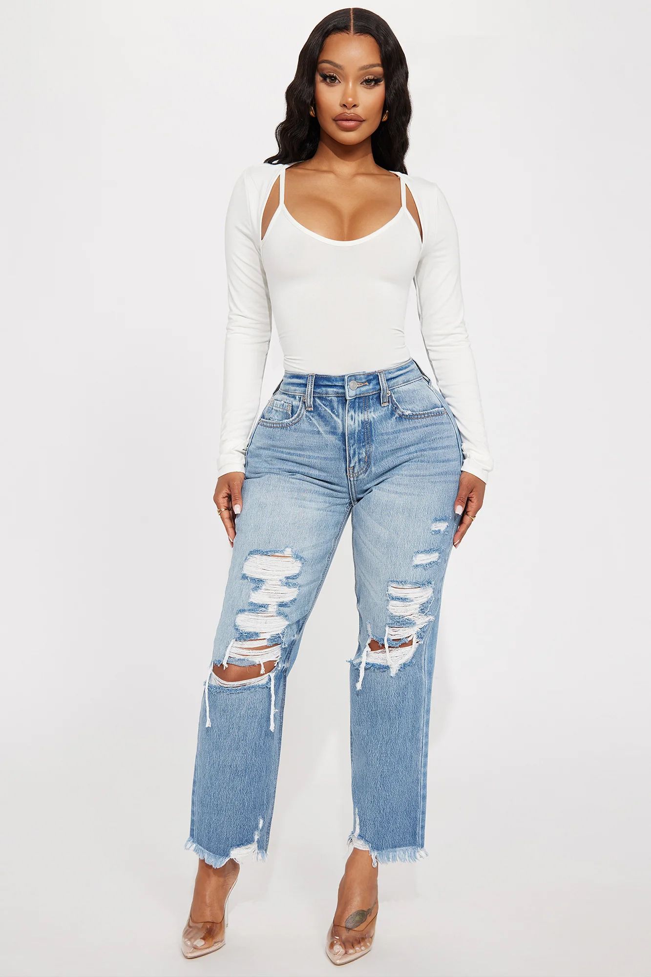 Fashion nova jean outfits hotsell